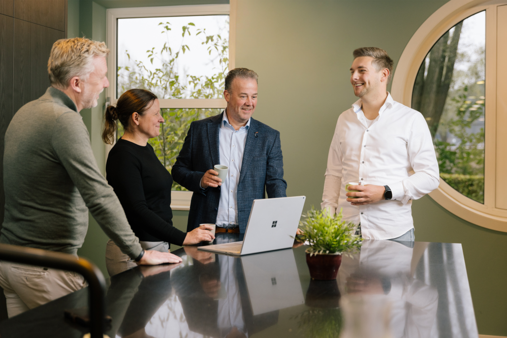 Joost, Richard, Chris en Moniek
